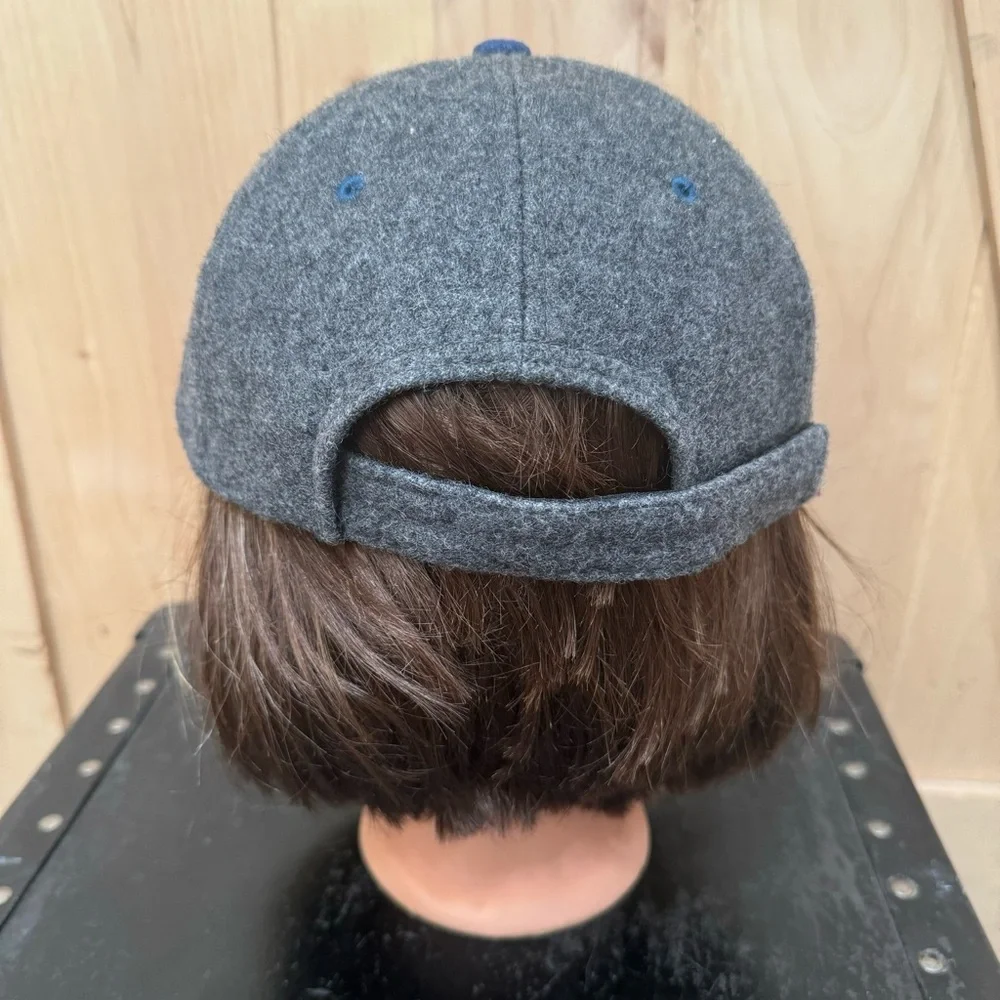 Vintage 80s Steamboat Ski Resort Wool Hat Trucker Adjustable Cap Gray Blue